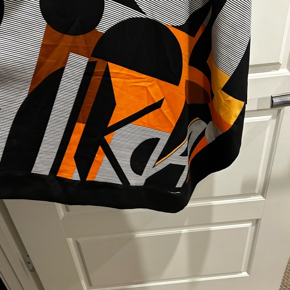 Karl Lagerfeld Asymmetrical Dress in Orange and Black - Picture 10 of 16